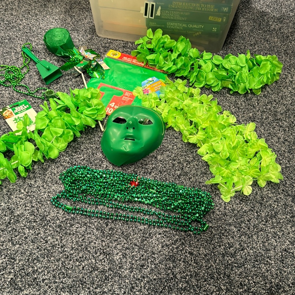 Green party accessories.